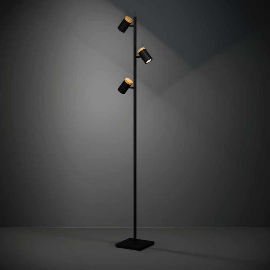 Eglo - LED Põrandalamp 3xGU10/4,5W/230V 3000K must/pruun