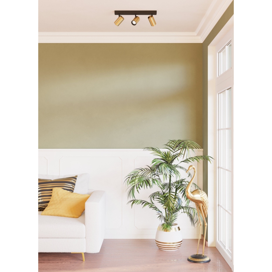 Eglo - LED Kohtvalgusti 3xGU10/4,5W/230V 3000K must/kuldne