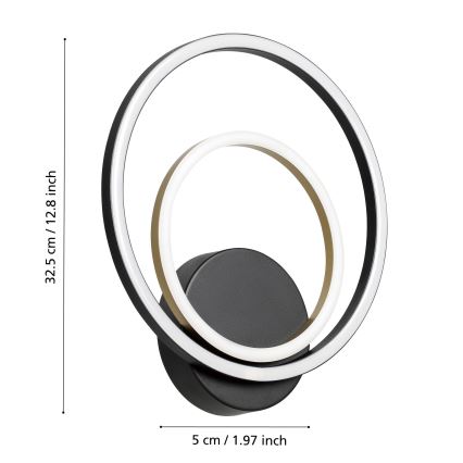 Eglo - LED Seinavalgusti LED/12W/230V 3000K + 4xLED/2,1W 3000K must