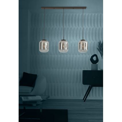 Eglo - Lühter 3xE27/40W/230V suitsune