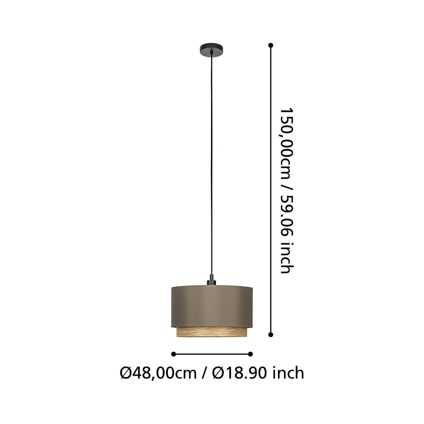 Eglo - Lühter 1xE27/40W/230V pruun