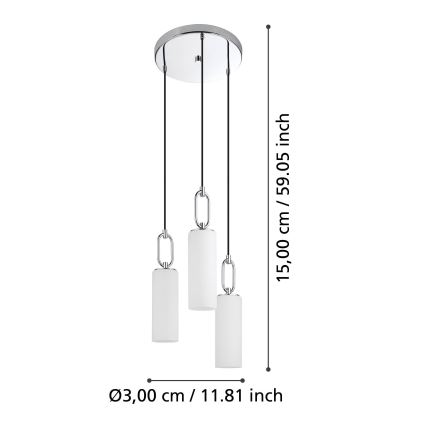 Eglo - Lühter 3xE27/40W/230V läikiv kroom