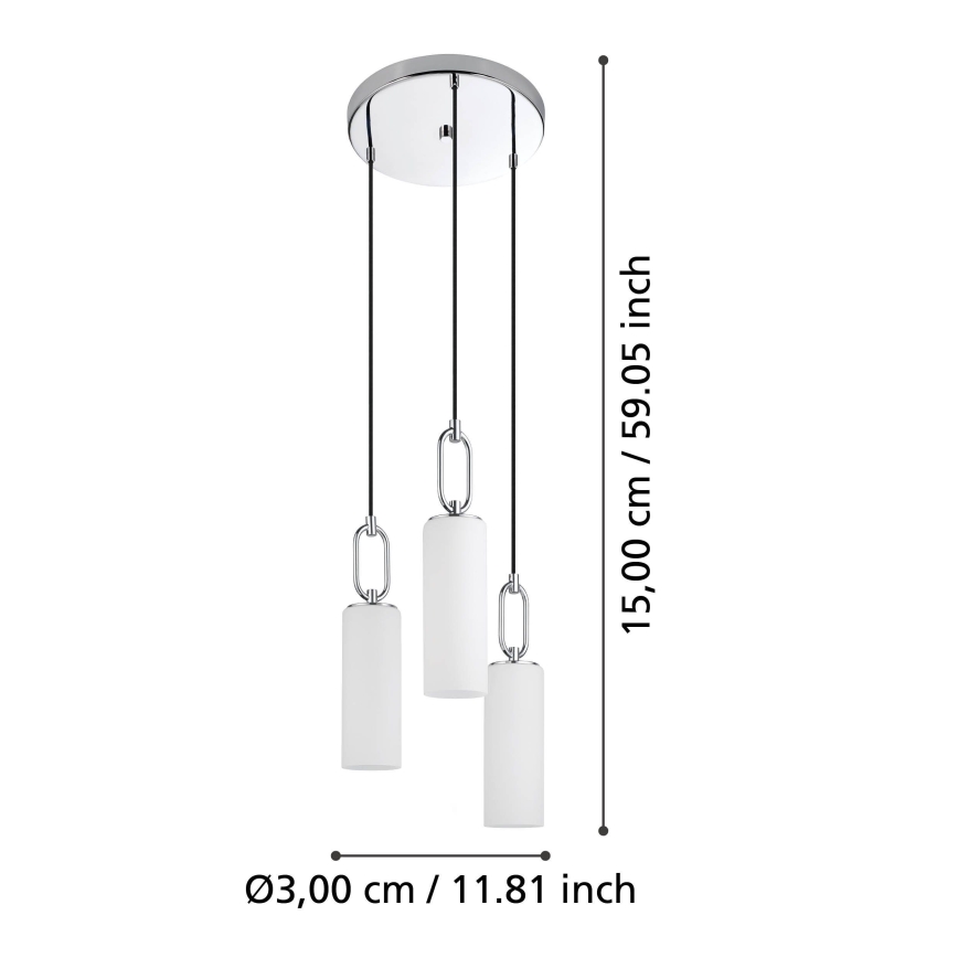 Eglo - Lühter 3xE27/40W/230V läikiv kroom