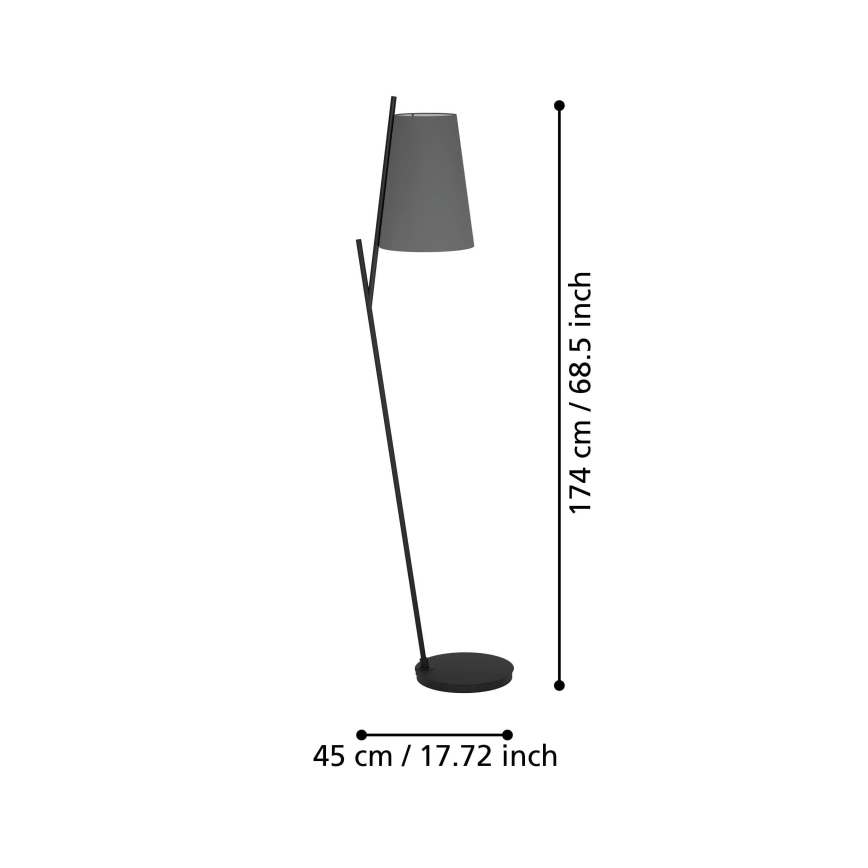 Eglo - Põrandalamp 1xE27/40W/230V hall