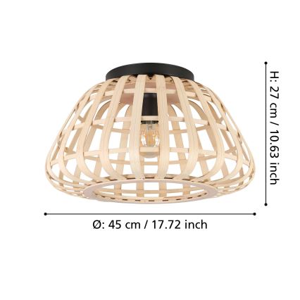 Eglo - Laevalgusti 1xE27/40W/230V bambus