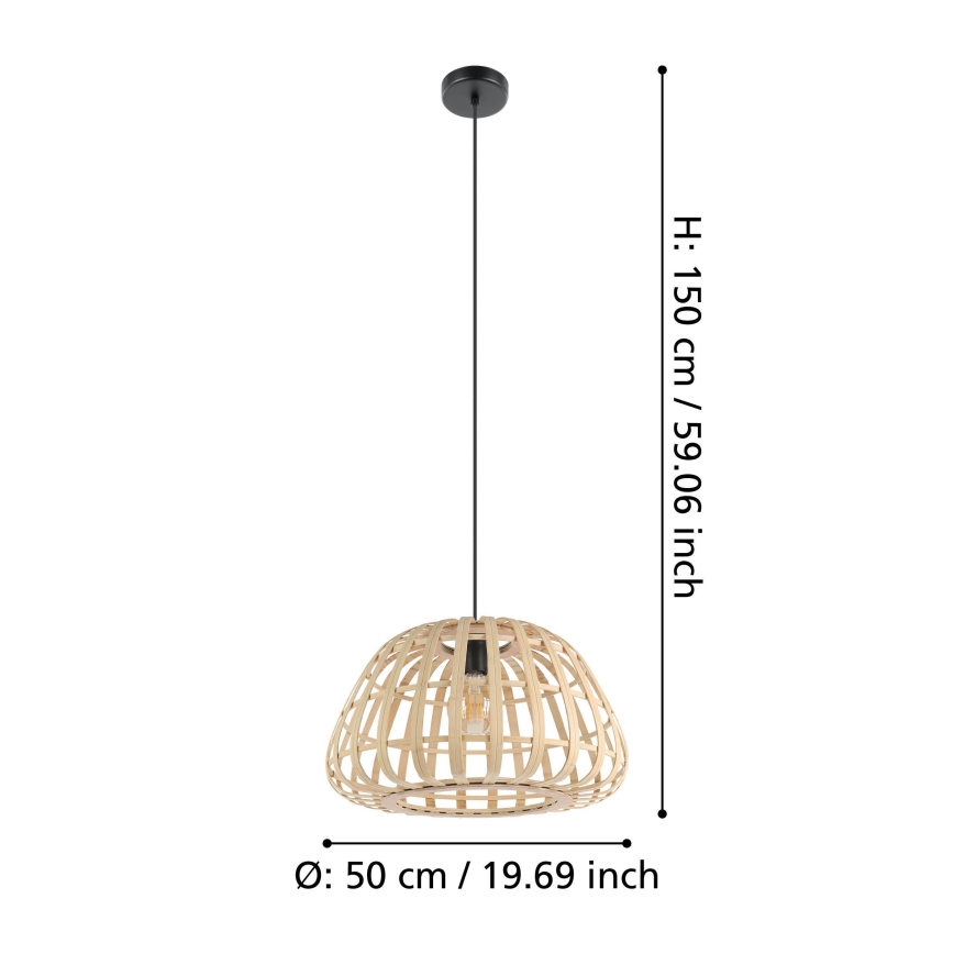 Eglo - Lühter 1xE27/40W/230V d. 50 cm bambus