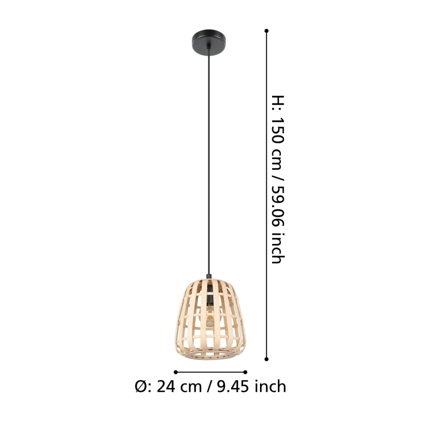 Eglo - Lühter 1xE27/40W/230V d. 24 cm bambus