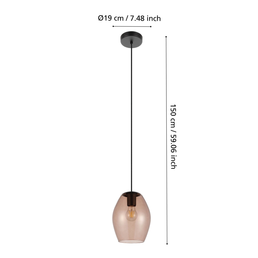 Eglo - Lühter 1xE27/40W/230V pruun