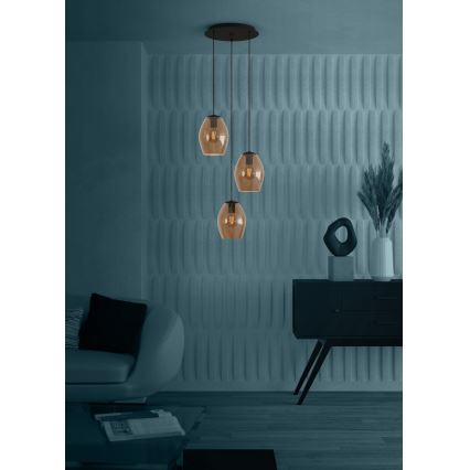 Eglo - Lühter 3xE27/40W/230V pruun