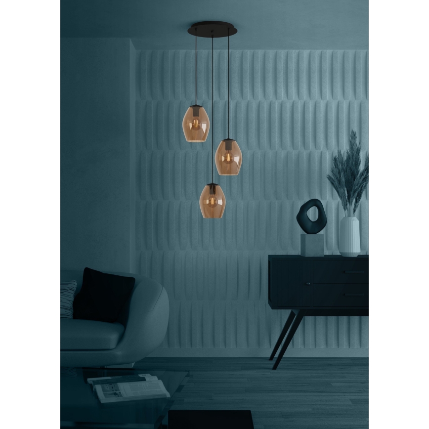Eglo - Lühter 3xE27/40W/230V pruun