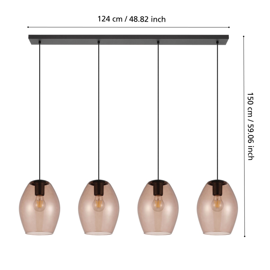 Eglo - Lühter 4xE27/40W/230V pruun