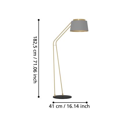 Eglo - Põrandalamp 1xE27/40W/230V hall/kuldne