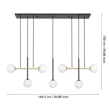 Eglo - Lühter 7xE14/40W/230V kuldne/must
