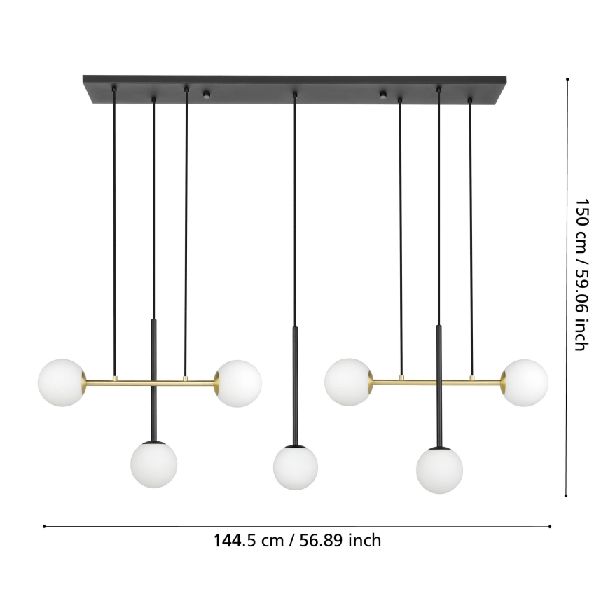 Eglo - Lühter 7xE14/40W/230V kuldne/must
