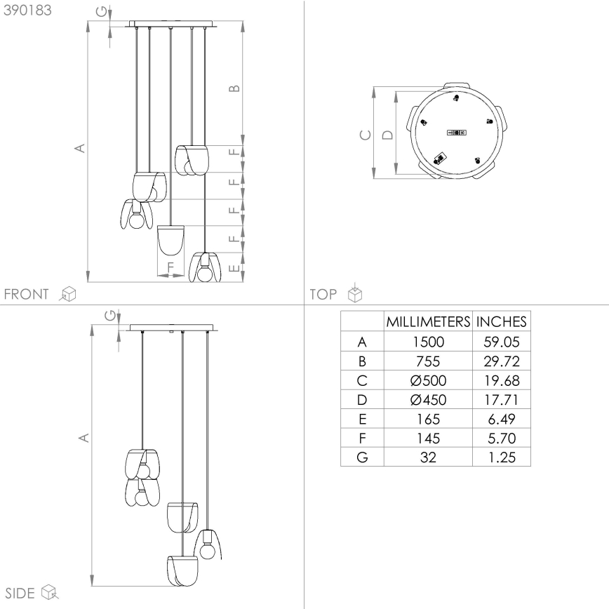 Eglo - Lühter 5xE27/40W/230V must/kuldne