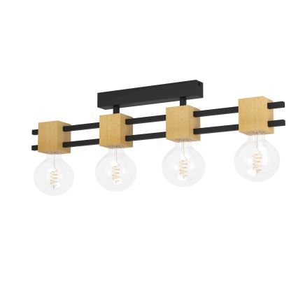 Eglo - Pinnale kinnitatav lühter 4xE27/40W/230V must/pruun