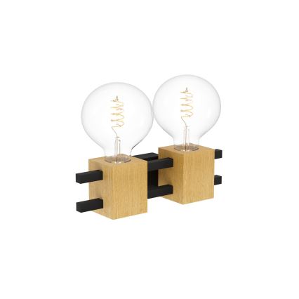 Eglo - Seinavalgusti 2xE27/40W/230V must/pruun