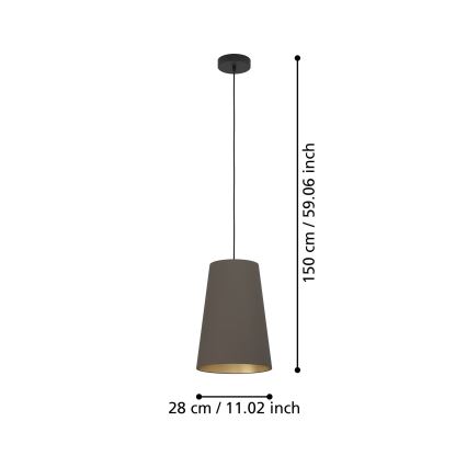Eglo - Lühter 1xE27/40W/230V pruun