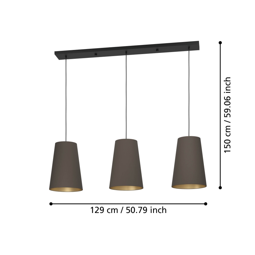 Eglo - Lühter 3xE27/40W/230V pruun