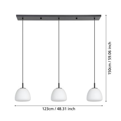 Eglo - Lühter 3xE27/40W/230V must