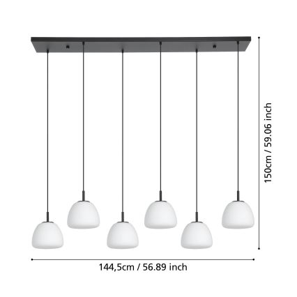 Eglo - Lühter 6xE27/40W/230V must