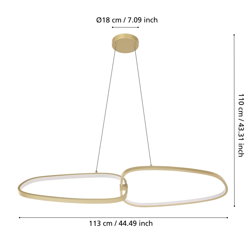 Eglo - LED Hämardatav lühter LED/37,5W/230V 3000K kuldne