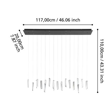 Eglo - LED Hämardatav lühter 8xLED/4,2W/230V 3000K läbipaistev
