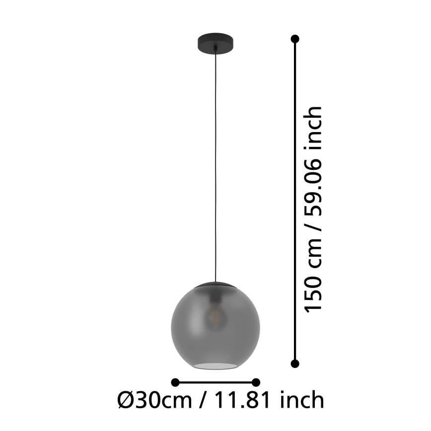 Eglo - Lühter 1xE27/40W/230V suitsune