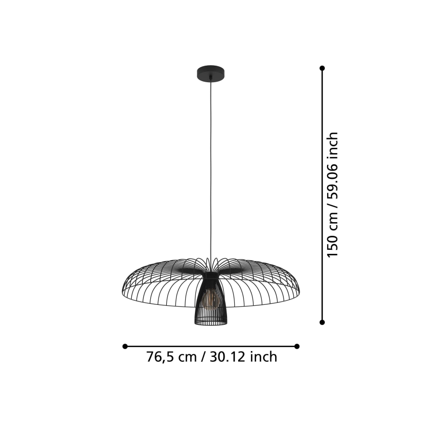 Eglo - Lühter 1xE27/60W/230V d. 77 cm must