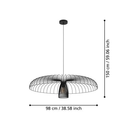 Eglo - Lühter 1xE27/60W/230V d. 98,5 cm must