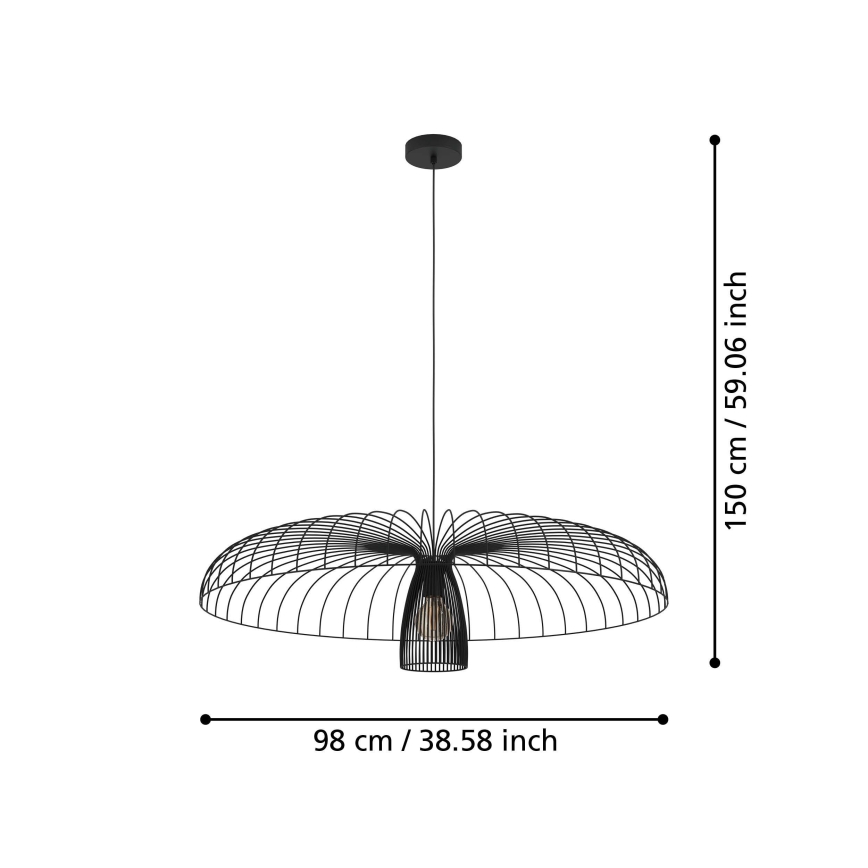 Eglo - Lühter 1xE27/60W/230V d. 98,5 cm must
