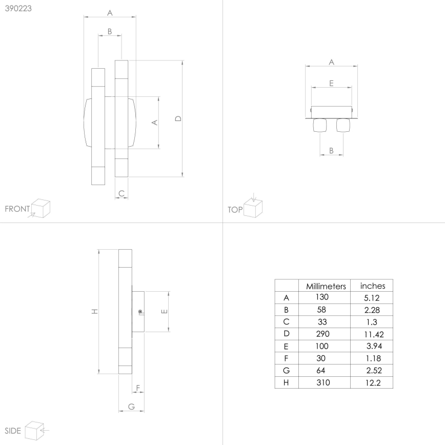 Eglo - LED Seinavalgusti 4xLED/3,3W/230V 3000K antratsiit/kuldne