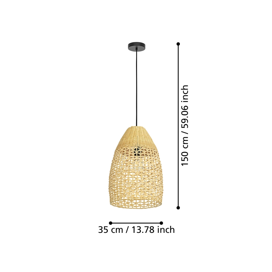 Eglo - Lühter 1xE27/40W/230V d. 35 cm bambus