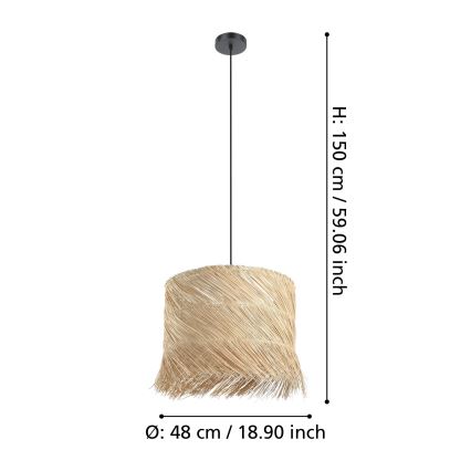 Eglo - Lühter 1xE27/40W/230V rotang