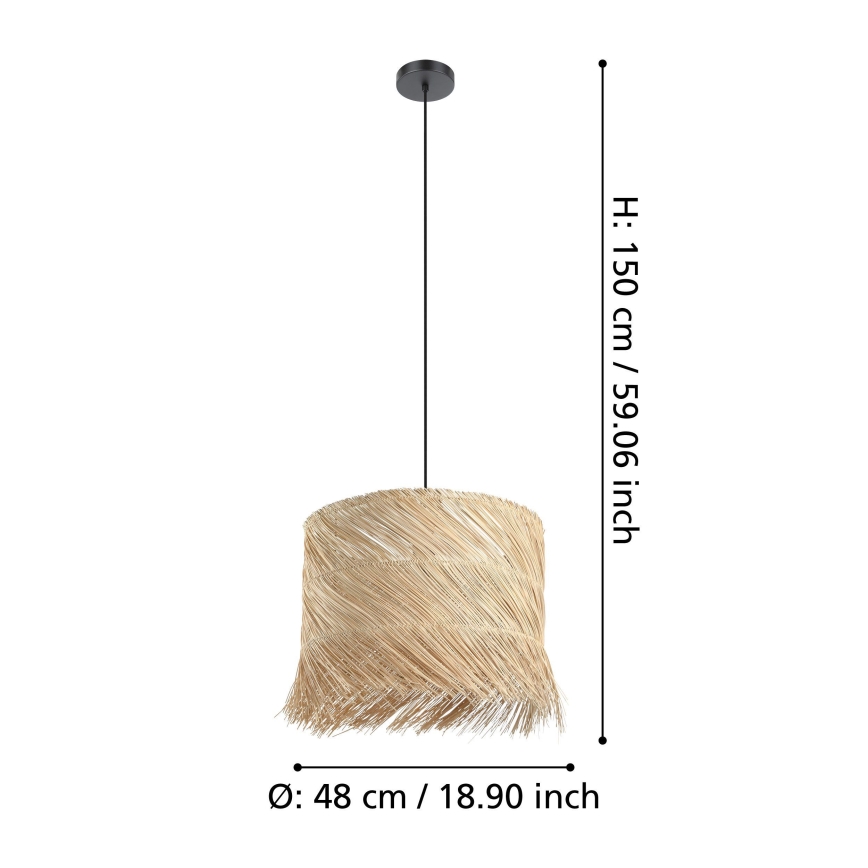 Eglo - Lühter 1xE27/40W/230V rotang