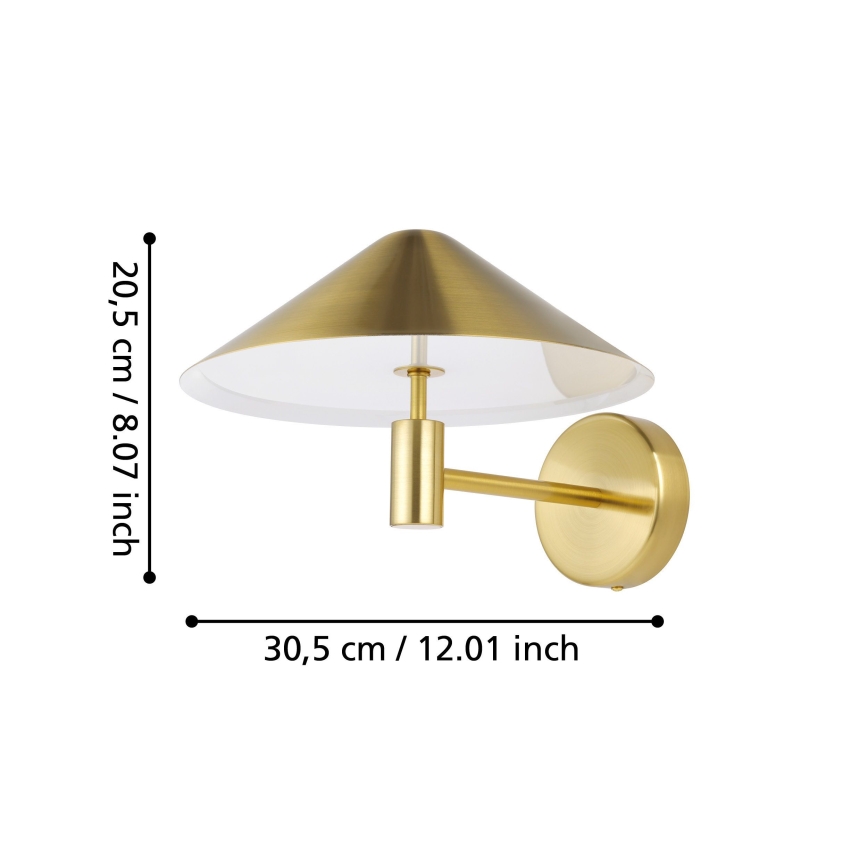 Eglo - LED Seinavalgusti LED/12W/230V 3000K kuldne