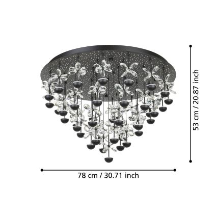 Eglo - LED Hämardatav laevalgusti LED/77,4W/230V 3000K must