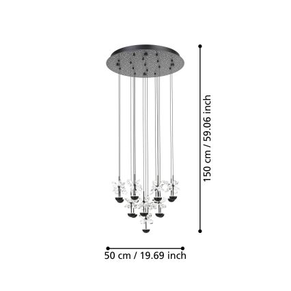 Eglo - LED Hämardatav lühter LED/27W/230V 3000K must