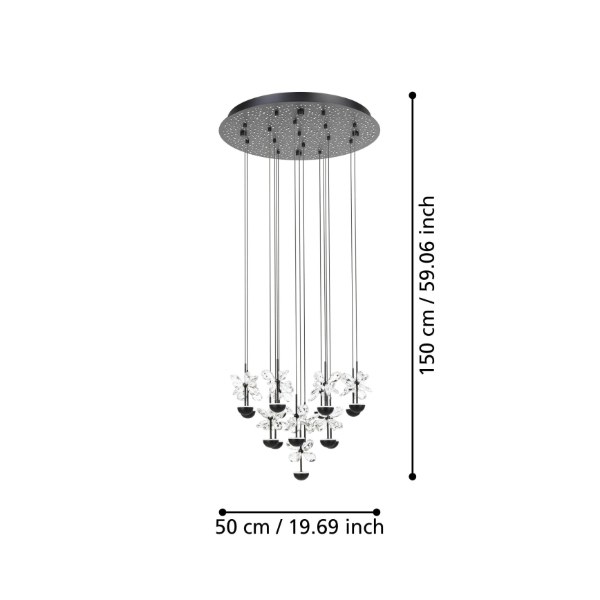 Eglo - LED Hämardatav lühter LED/27W/230V 3000K must