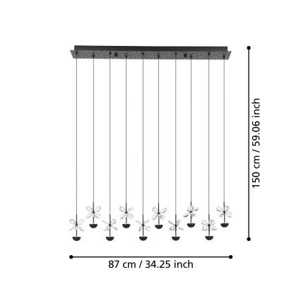 Eglo - LED Hämardatav lühter LED/23W/230V 3000K must