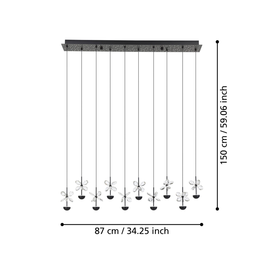 Eglo - LED Hämardatav lühter LED/23W/230V 3000K must