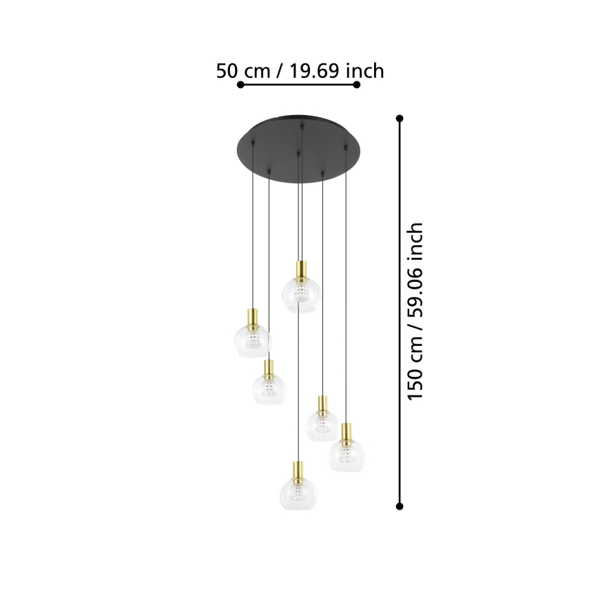 Eglo 390279 - LED Hämardatav lühter 6xLED/5,4W/230V 3000K d. 54 cm kuldne