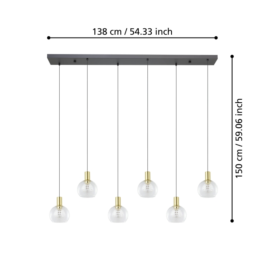 Eglo - LED Hämardatav lühter 6xLED/5,4W/230V 3000K kuldne