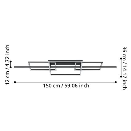Eglo - LED Hämardatav pinnale kinnitatav lühter LED/34,5W/230V 3000K must