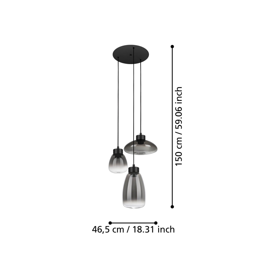 Eglo - LED Hämardatav lühter 3xLED/5,4W/230V 2700K suitsune
