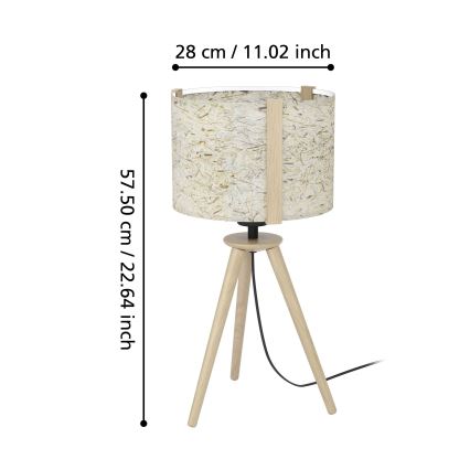 Eglo - Laualamp 1xE27/25W/230V beež