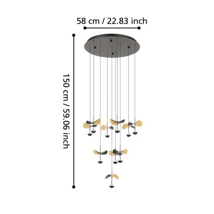 Eglo - LED Hämardatav lühter 10xLED/2,3W/230V 3000K d. 58 cm
