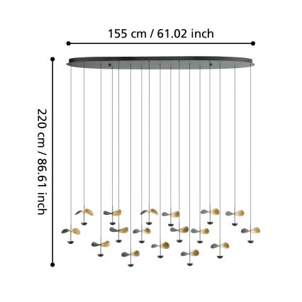 Eglo - LED Hämardatav lühter 17xLED/2,3W/230V 3000K