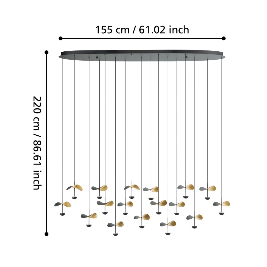 Eglo - LED Hämardatav lühter 17xLED/2,3W/230V 3000K