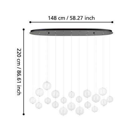 Eglo - LED Hämardatav lühter 8xLED/4,2W/230V 3000K läbipaistev
